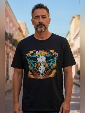 Dale Brisby Men's Size XL Pow Pow Roll & Roll Dessert Skull Shirt